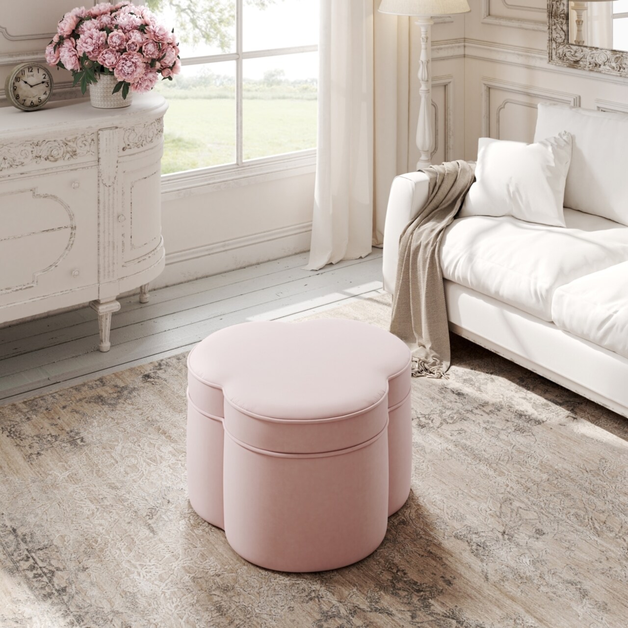 Rustic Manor Akeem Ottoman-Upholstered-Storage-Decorative Pining